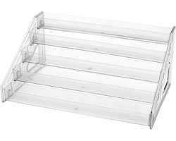 Cosensi - Doorzichtige Plastic Kaart Display Stand Rack - Verzamel Kaart Display Plank - Transparante Gelaagde Parfum Stand - Nagellak Riser Plank voor Figuren - Make-up Organizer - Geschikt voor Make-up Tafel - 31,2 cm