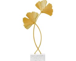 Cosensi - Ginkgo Leaf Sculptuur - Creatieve Ginkgo Blad Beeld - Moderne Decoratie - Goudkleurig - Botanische Kunst - Perfect voor Thuis en Kantoor