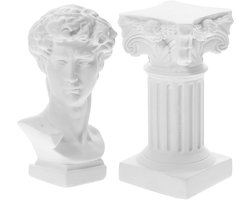 Cosensi - Griekse David Bust beelden Romeinse pillar kolom standbeelden hars figuren sokkel standaard mini mythologie sculptuur bruiloft tafel decoratie.