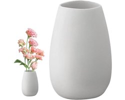 Cosensi - Handgemaakte aardewerken vaas voor pampasgras en gedroogde bloemen - Elegant en oppervlaktevriendelijk - Decoratief woonaccessoire - Afmetingen: 17 x 11 x 11 cm