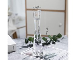 Cosensi - Handgemaakte transparante glazen bloemvaas voor thuis, kantoor en bruiloftdecoratie