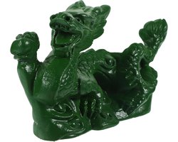 Cosensi - Handgesneden Groene Draak Sculptuur van Hout 2024 | Fengshui Beeld voor Geluk en Rijkdom - 9,5 cm