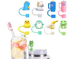 Cosensi - Herbruikbare siliconen rietjes met 8 stuks en zachte punt - Kleurrijke accessoires voor milieuvriendelijk gebruik