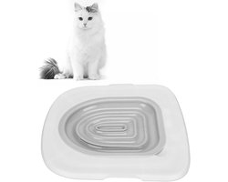 Cosensi - Kattentoilettrainingsset voor Eenvoudige Training en Hoog Draagvermogen met Universeel Ontwerp in Wit dienblad met Grijze Rand - Hoogwaardig Materiaal - Makkelijk te Reinigen