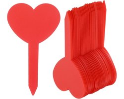 Cosensi - Kunststof plantenetiketten, herbruikbaar en waterdicht - 100 stuks - Rood - Tuinetiket voor kleuterschool, pot, kruiden, bloemen
