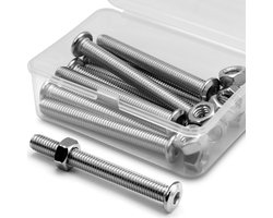 Cosensi - M8 x 60mm - Hexagonale Sleutelbouten - Roestvrij staal voor meubels - Zilver - Bevestigingsmiddelen - Duurzaam en sterk - Geschikt voor d...
