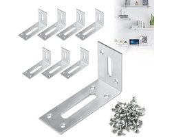 Cosensi - Metalen Hoekverbinders 90 Graden, Verstelbare L-vorm voor Boekenplank en Tafel - Set van 8 stuks