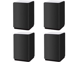 Cosensi - Meubelverhogingen van koolstofstaal 4 stuks - zelfklevend - bedverhoging - tafelverhoger - zwart - 60 x 60 x 100 mm
