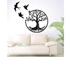 Cosensi - Muurkunst Tree of Life 50cm, Decoratief IJzeren Kunstwerk voor Binnen en Buiten, Tuindecoratiecadeau met Symbolische Betekenis.