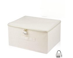 Cosensi- Opbergdoos met deksel - Opbergdoos met slot - Opbergdoos voor kleding - Opbergdoos voor speelgoed - Opbergdoos stof - 40 x 30 x 21 cm - Opbergbox