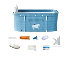 Cosensi - Opvouwbare badkuip voor volwassenen 120 x 55 cm PVC rechthoekig - Ontspannend warm en verfrissend koel bad - Thuis spa-ervaring