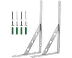 Cosensi- Plankdragers 150 kg draagvermogen - Plankdragers metaal - Wandplank - Wandrek - Plankdrager 250 x 150 mm - Schokbestendig en roestvrij staal - Planksteunen