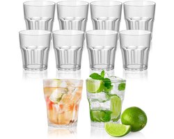 Cosensi - Set van 10 Drinkglazen - Plastic - Herbruikbaar - Transparant - Whisky & Cocktail - Geschikt voor Feesten & Barbecues