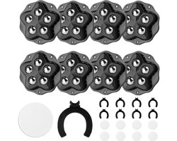 Cosensi - Set van 8 meubelwielen voor zware belasting - 360 graden draaibare kogelwielen voor meubelrollers - zelfklevende wielen voor keukenapparaten - met rem - transport - meubels