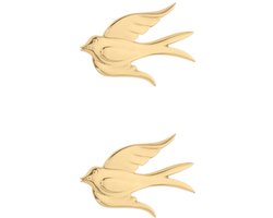 Cosensi- Wanddecoratie Gouden Messing Vliegende Vogel - Wanddecoratie Binnen/Buiten - Wanddecoratie Tuin - Wanddecoratie Woonkamer - Wanddecoratie Industrieel - Realistisch Ontwerp 9 x 6 cm - Muurkunst