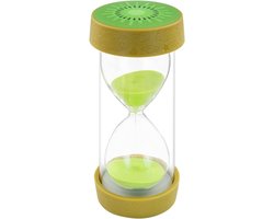 Cosensi - Zandloper Zandtimer, Veiligheid Kleurrijke Duidelijke Maatregelen Zandglas met Beschermhoes Base voor Thuis Bureau Decor Keuken Koken Countdown Xmas Verjaardagscadeau (kiwi, 30 minuten)