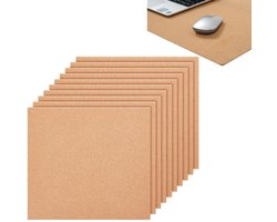 Cosensi - Zelfklevende Korkplaten - DIY Decoratie - 10 x 10 cm - Bruin - Korkmatten - Geschikt voor Tafel en Wanddecoratie - 24 Stuks