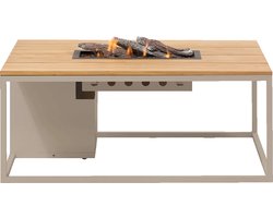 Cosi Cosiloft 120 Vuurtafel Sandy Beige Frame / Teak Top 120 x 80 cm