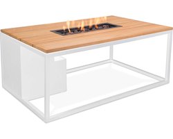 Cosi Cosiloft 120 Vuurtafel White Frame / Teak Top 120 x 80 cm
