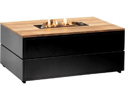 Cosi Fires - Cosipure Black / Teak (120 cm) - Vuurtafels - Hout - Zwart