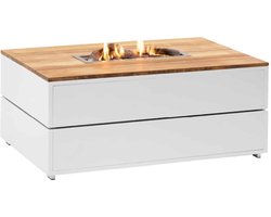 Cosi Fires - Cosipure White / Teak (120 cm) - Vuurtafels - Hout - Wit