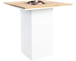 Cosi Fires - Vuurtafel Cosiloft Bartafel White / Teak - Vuurtafels - Hout - Wit