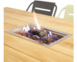 Cosi - Inbouwbrander - Cosiburner - Fire Pit - Gashaard - Vuurtafel - Sfeerhaard - Tafelhaard - Vuurtafel Maken - 40x40x16.5cm - Voor Binnen en Buiten - CosiFires - RVS - Kerstcadeau
