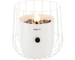 Cosiscoop Basket White Gaslantaarn - Unieke sfeermaker - Voor binnen en buiten - Brand 5 tot 6 uur op een gascartouche