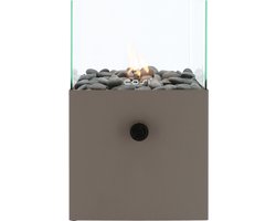 Cosiscoop Square Clay Gaslantaarn - Unieke sfeermaker - Voor binnen en buiten - Brand 5 tot 6 uur op een gascartouche