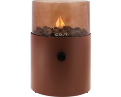 Cosiscoop XL Mocha Brown Gaslantaarn - Unieke sfeermaker - Voor binnen en buiten - Brand 5 tot 6 uur op een gascartouche