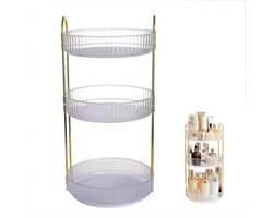 Cosmetica opbergrek - 360 graden draaibaar cosmetica opbergrek - groot cosmetica displayrek - geschikt voor parfum/kaptafel/cosmetica - badkamer/slaapkamer (transparant).