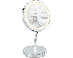 Cosmeticaspiegel Rond Staand Wenko Verchroomd RVS 3x Vergrotend met LED Verlichting 15cm
