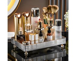 Cosmetische dienblad, make-up parfumdienblad, make-up organizer, fruitdienblad, vintage decoratieve Vanity Tray voor parfum, sieraden en make-up, kaptafel, opbergbak voor commode en slaapkamer