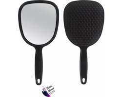 Cosmetische handspiegel van kunststof zwart 26,5 cm - Make up spiegels
