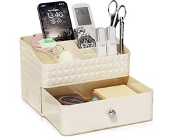 Cosmetische organizer met stapelbare laden, 242 x 177 x 160 mm, grote dubbellaagse make-up-organizer met 11 vakken, multifunctionele organizer, rek voor commode, slaapkamer, woonkamer