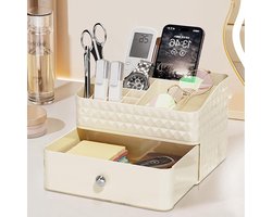 Cosmetische organizer met stapelbare laden, 242 x 177 x 160 mm, grote dubbellaagse make-up-organizer met 11 vakken, multifunctionele organizer, rek voor commode, slaapkamer, woonkamer