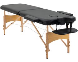 Cosmetische Tafel – Massagetafel – Therapiebed – Schoonheidstafel – Vouwbare Tafel – 2 Zones – Houten Frame – Instelbare Hoogte