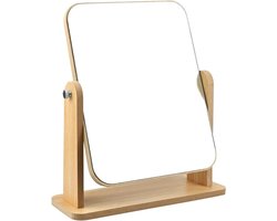 Cosmetische tafelspiegel - 360 graden rotatie - staande houten make-upspiegel - rechthoekige spiegel - groot - 245 x 195 cm - voor kaptafel - bureau - badkamer - slaapkamer