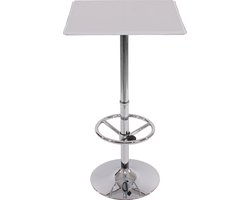 Cosmo Casa Bartafel Staande Tafel Bistrotafel Chicago met voetsteun - vierkant 110x63x63cm - Wit