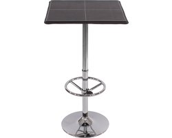 Cosmo Casa Bartafel Staantafel Bistrotafel Chicago met voetensteun - vierkant 110x63x63cm - Zwart