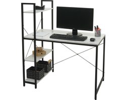 Cosmo Casa Bureau - Praktisch - Legplanken - Stabiel - Marmer look - Wit