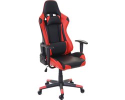 Cosmo Casa Bureaustoel - Bureaustoe l Gamingstoel Directiestoel Kantoorstoel - Draagvermogen 150 kg Kunstleer - Zwart/Rood