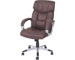 Cosmo Casa Bureaustoel - Directie Stoel - Draaistoel - Bureau Stoel - Stof/Textiel - Suède Look - Vintage - Bruin