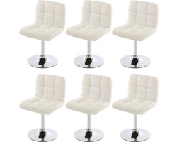 Cosmo Casa Eetkamerstoel Set van 6 - Stijlvolle Comfort - 8 cm Dik Kussen - Draaibaar - Duurzaam Kunstleer