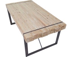 Cosmo Casa Eetkamertafel - Eettafel - Rustieke massief dennenhout - Gecertificeerd - Natuurlijk 80x200x90cm