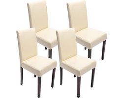 Cosmo Casa Gestoffeerde Stoel - Elegante Zitgelegenheid - Comfortabel en Duurzaam - Set van 4 - Crème