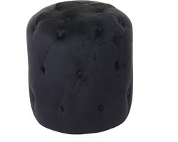 Cosmo Casa Hocker - Zithocker Ottoman- 42x39cm - Fluweel zwart