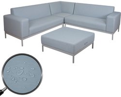 Cosmo Casa Hoekbank - Sofa Lounge - Sofa Bank - Stof/Textiel - Waterafstotend Binnen - 245cm - Blauw - Zonder Plank