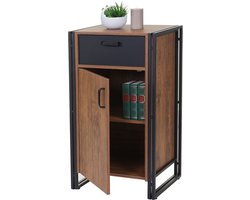 Cosmo Casa Ladenkast - Kastlade - Kabinet - 3D Structuur - 90X50X43cm - Wild Eiken Look