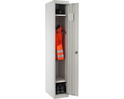 Cosmo Casa Locker Boston - Garderobekast - Kledingkluis - Omkleedkast - Metaal 180x30x50cm volgens ASR A4.1 - Grijs